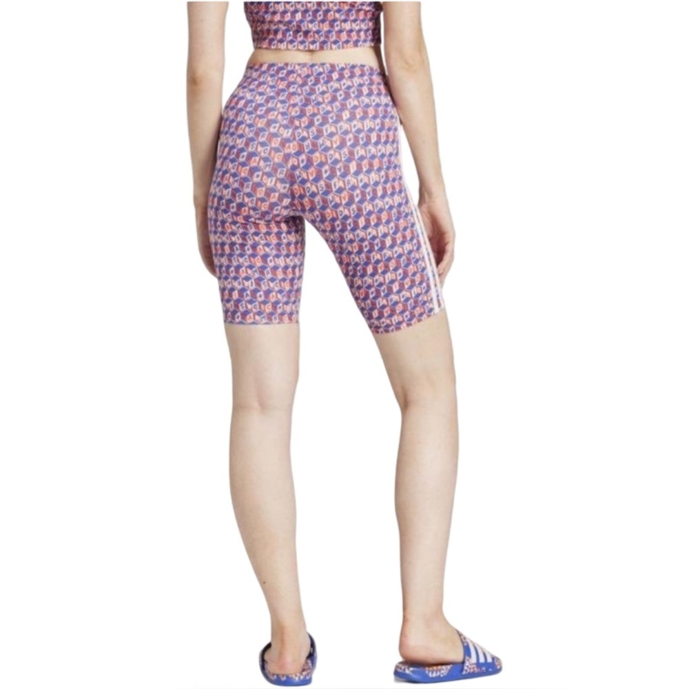 Adidas x FARM Rio Oasis Night Bike Shorts NWT | Women’s M | 9” Inseam - Picture 8 of 16
